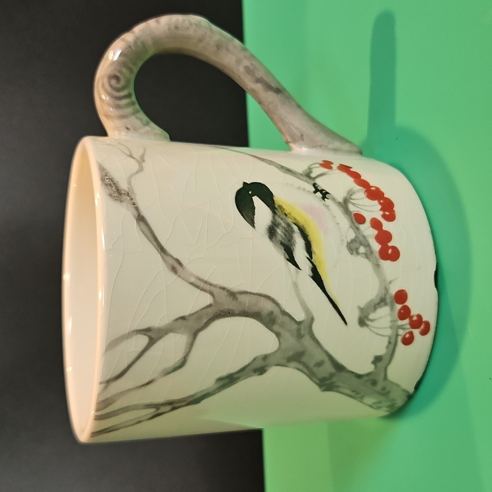 Rare Global Design Connections Winter Chickadee Mug By Katie Williams